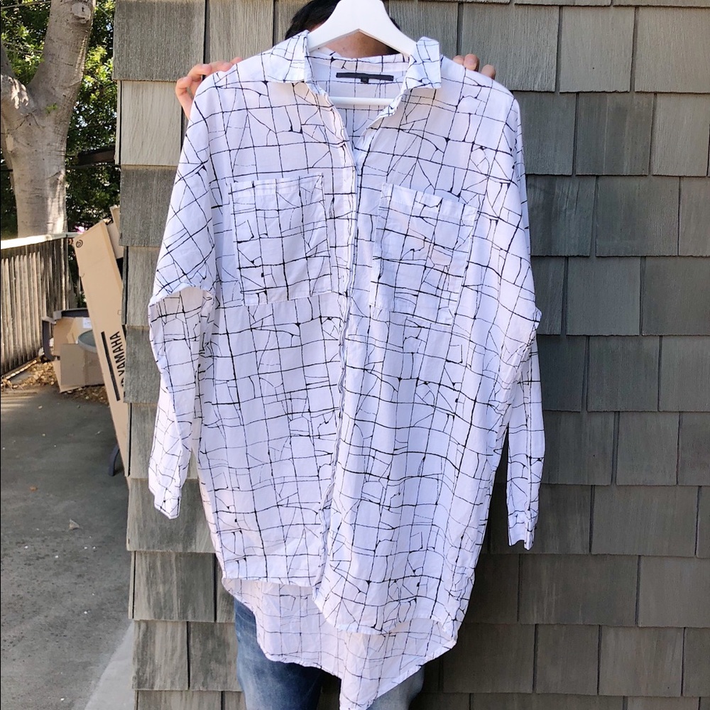 ASOS Oversized Long Checked Shirt